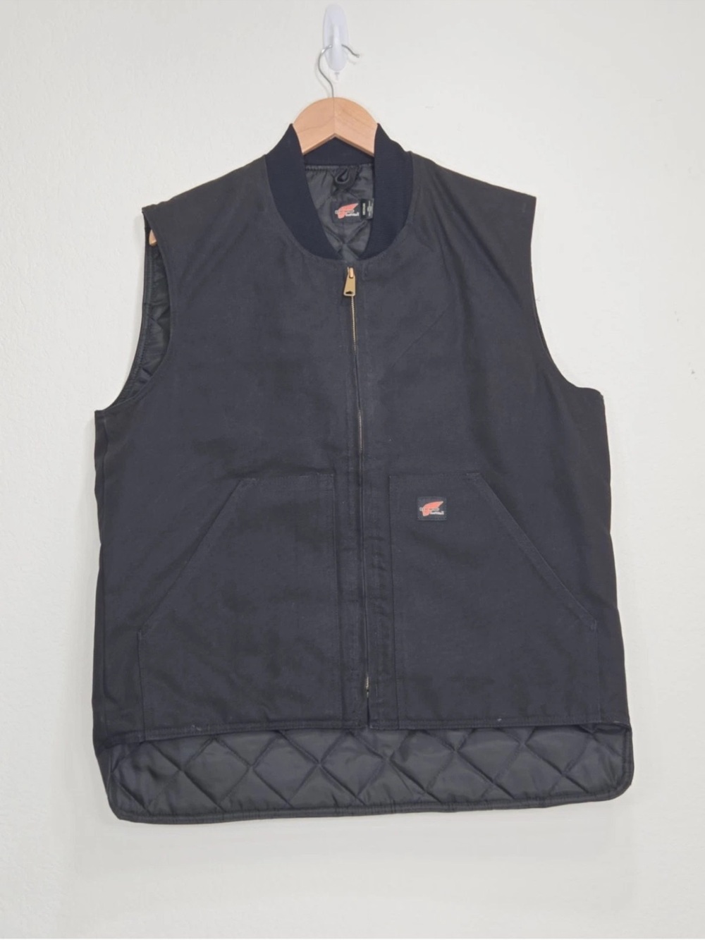 Red Wing Outfitters Duck Canvas Cotton Work Vest USA Black Quilted Size M Mens